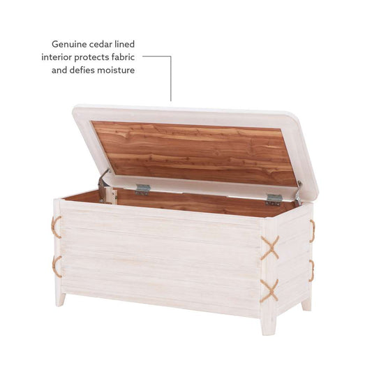 Powell Company - Brosnan Rope Cedar Chest White - D1341A20W veiw 2