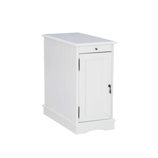 Powell Company - Barron White Accent Table with USB  - 15A2017WA veiw 1
