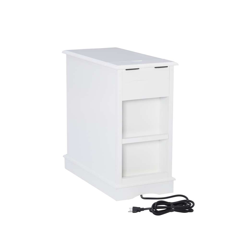 Powell Company - Barron White Accent Table with USB  - 15A2017WA veiw 4