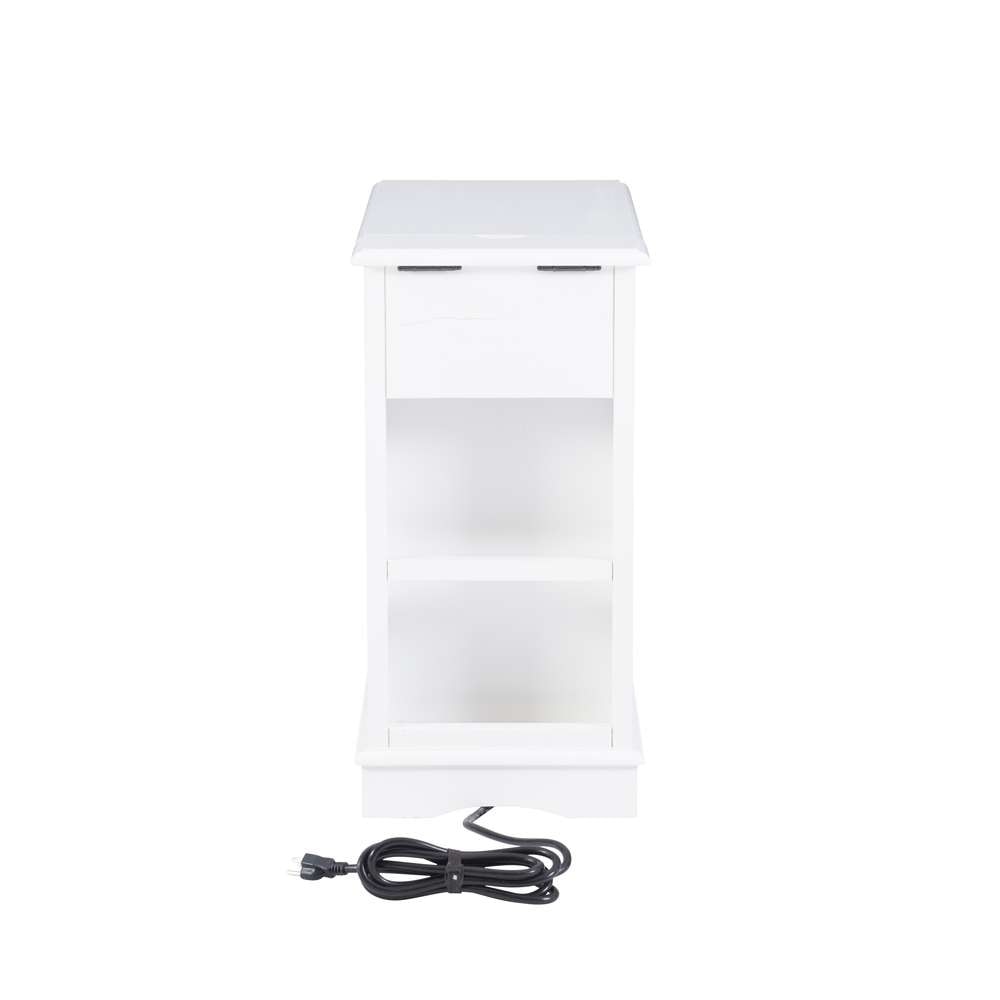 Powell Company - Barron White Accent Table with USB  - 15A2017WA veiw 5