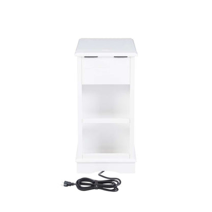Powell Company - Barron White Accent Table with USB  - 15A2017WA veiw 5