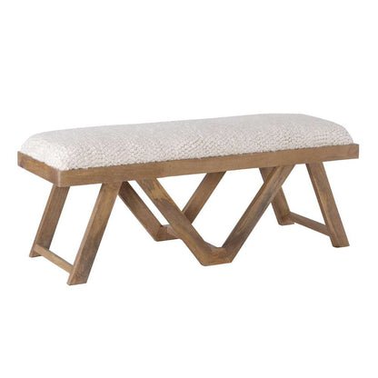 Powell Company - Byan Upholstered Bench Brown - D1424A21BR veiw 1