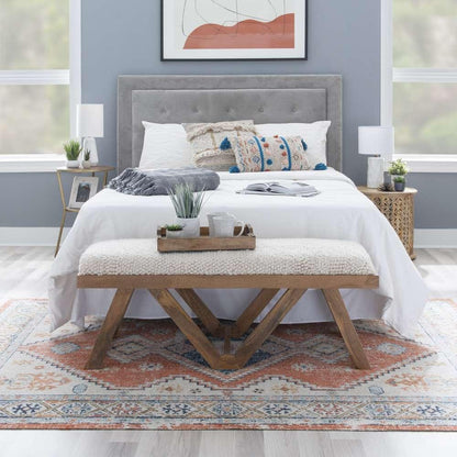 Powell Company - Byan Upholstered Bench Brown - D1424A21BR veiw 5