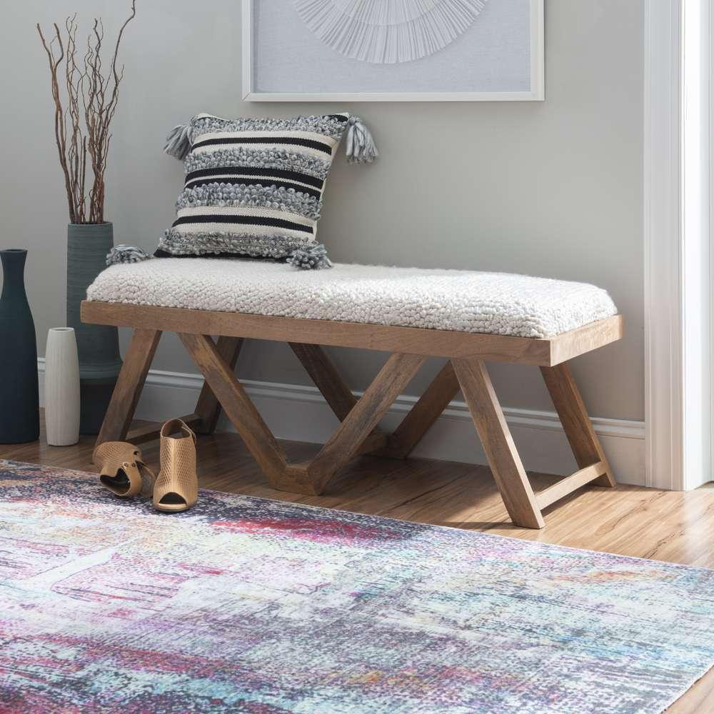 Powell Company - Byan Upholstered Bench Brown - D1424A21BR veiw 6