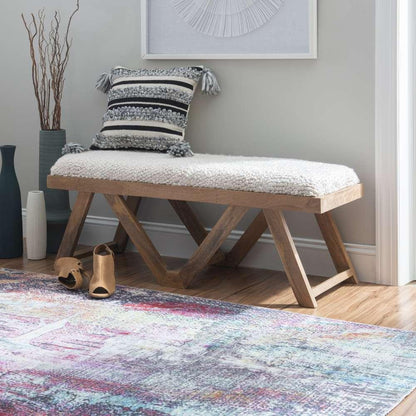 Powell Company - Byan Upholstered Bench Brown - D1424A21BR veiw 6