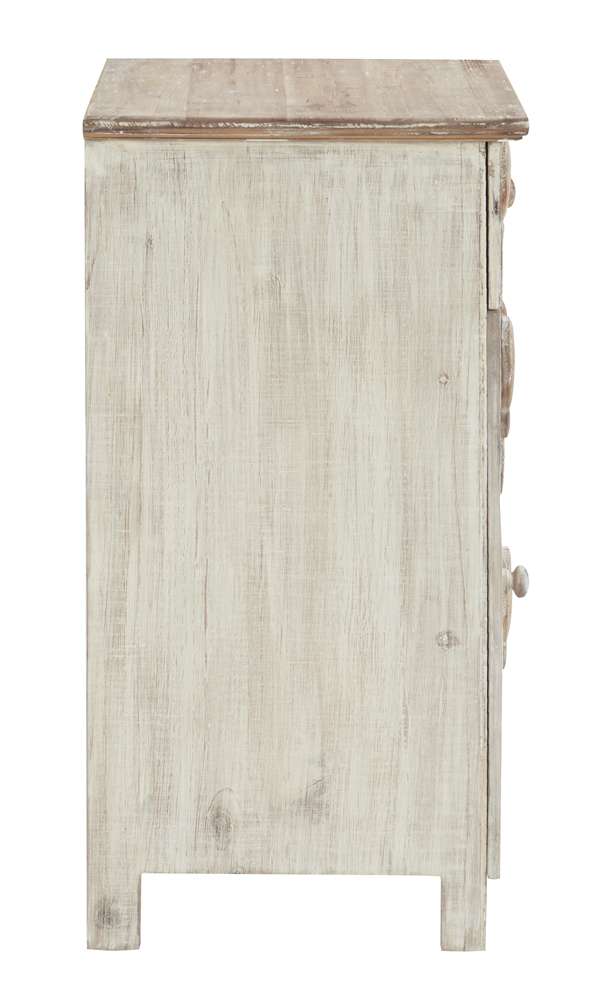 Powell Company - Caspian Fish Storage Side End Table, White - D1299A19SC veiw 2