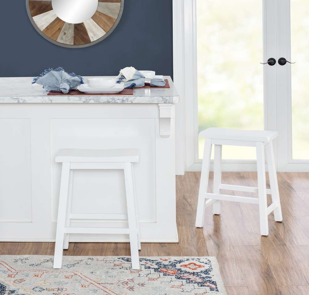 Powell Company - Color Story White Counter Stool  - 270-430 veiw 5