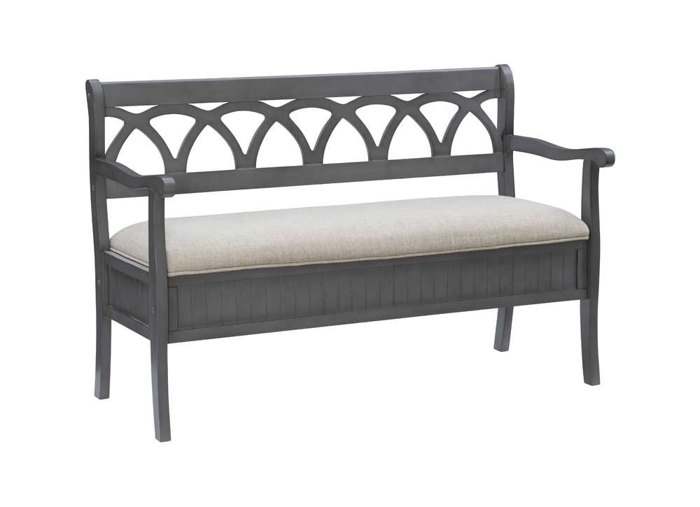 Powell Company - Elliana Storage Bench Grey - D1017A16G veiw 2