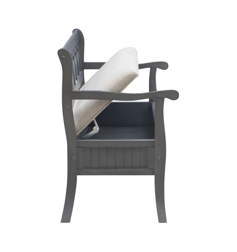 Powell Company - Elliana Storage Bench Grey - D1017A16G veiw 5