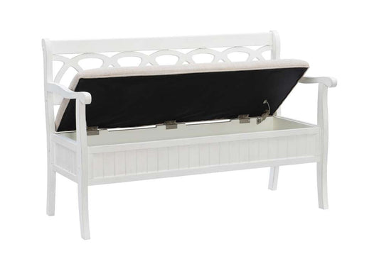 Powell Company - Elliana Storage Bench - White - D1017A16W veiw 1