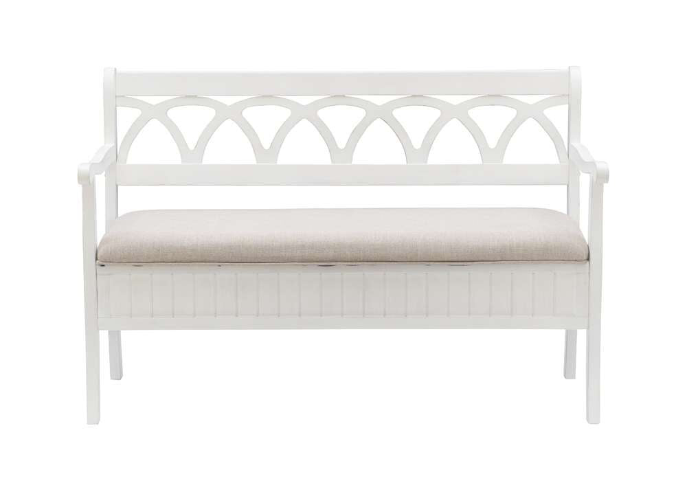 Powell Company - Elliana Storage Bench - White - D1017A16W veiw 4