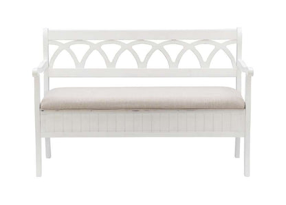 Powell Company - Elliana Storage Bench - White - D1017A16W veiw 4