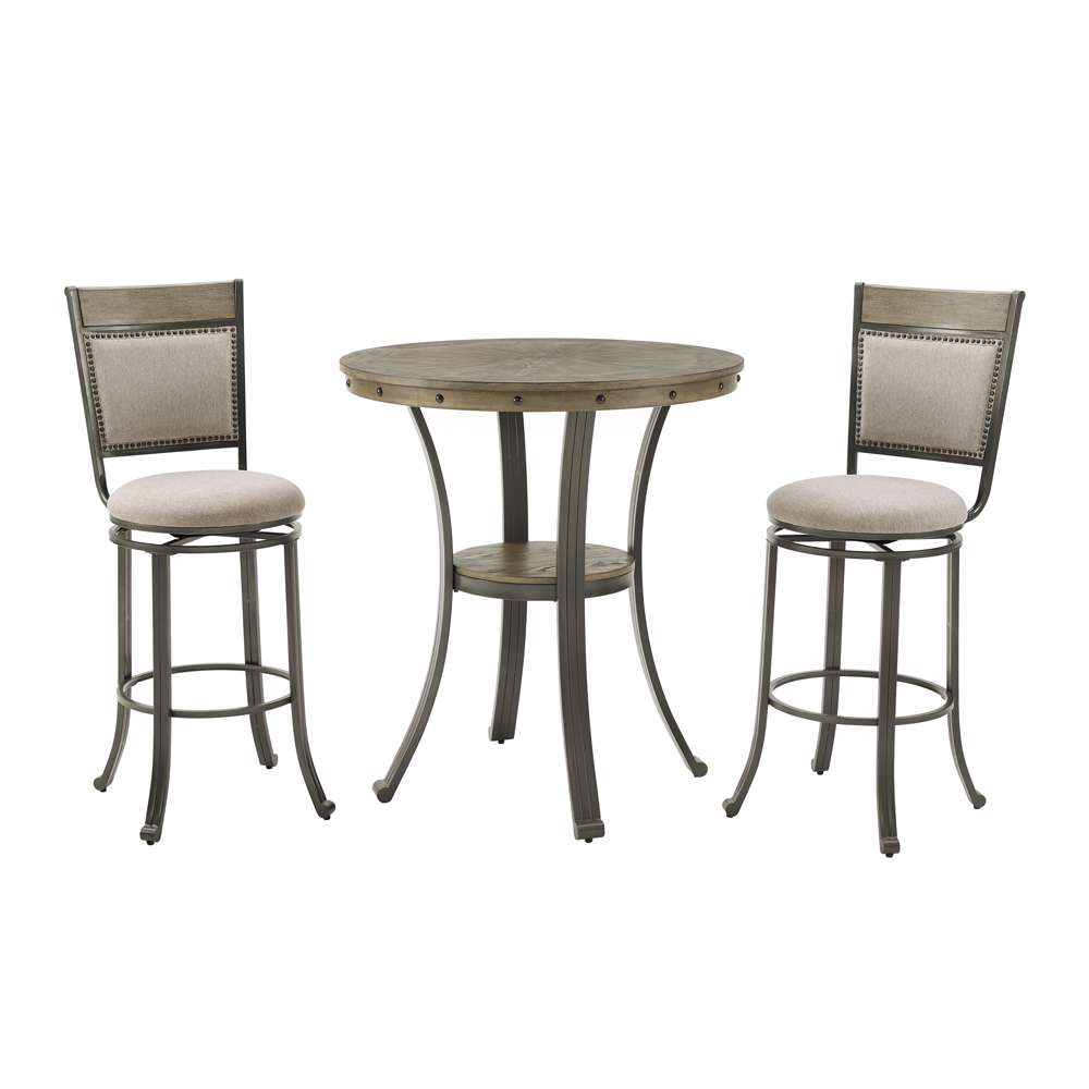 Powell Company - Franklin 3 Piece Pub Set Pewter - D1283B19PT3 veiw 1