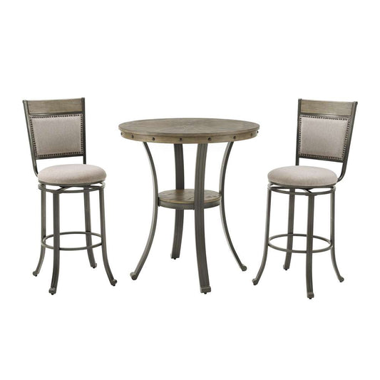 Powell Company - Franklin 3 Piece Pub Set Pewter - D1283B19PT3 veiw 1