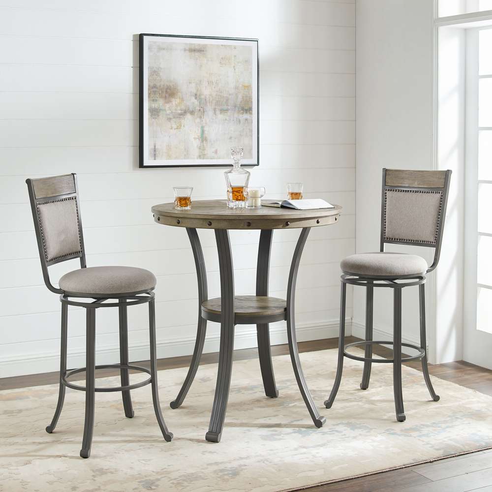 Powell Company - Franklin 3 Piece Pub Set Pewter - D1283B19PT3 veiw 2