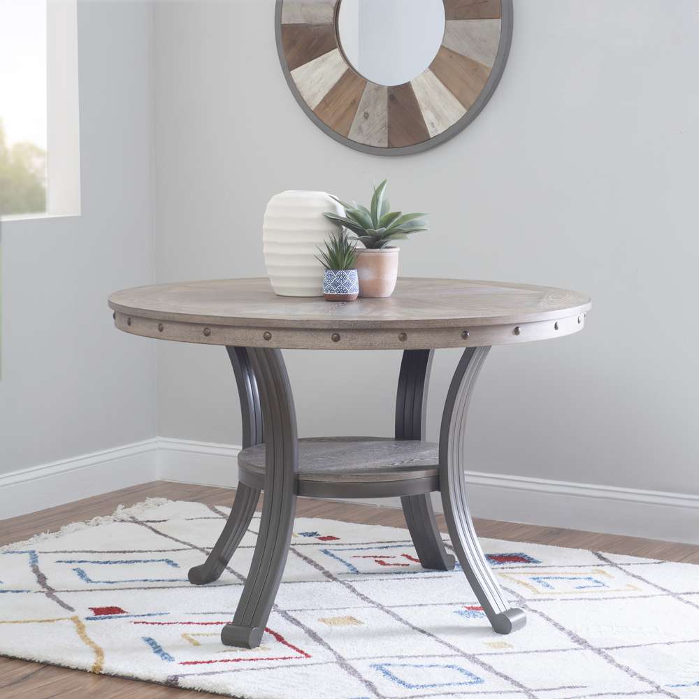 Powell Company - Franklin 45 Inch Round Dining Table Pewter - D1283B20DT veiw 4