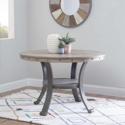 Powell Company - Franklin 45 Inch Round Dining Table Pewter - D1283B20DT veiw 4