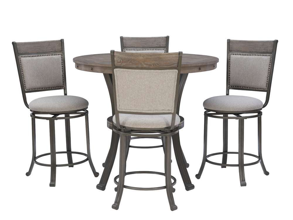 Powell Company - Franklin 5 Piece Gathering Counter Height Group Pewter - D1283B19CGP veiw 2