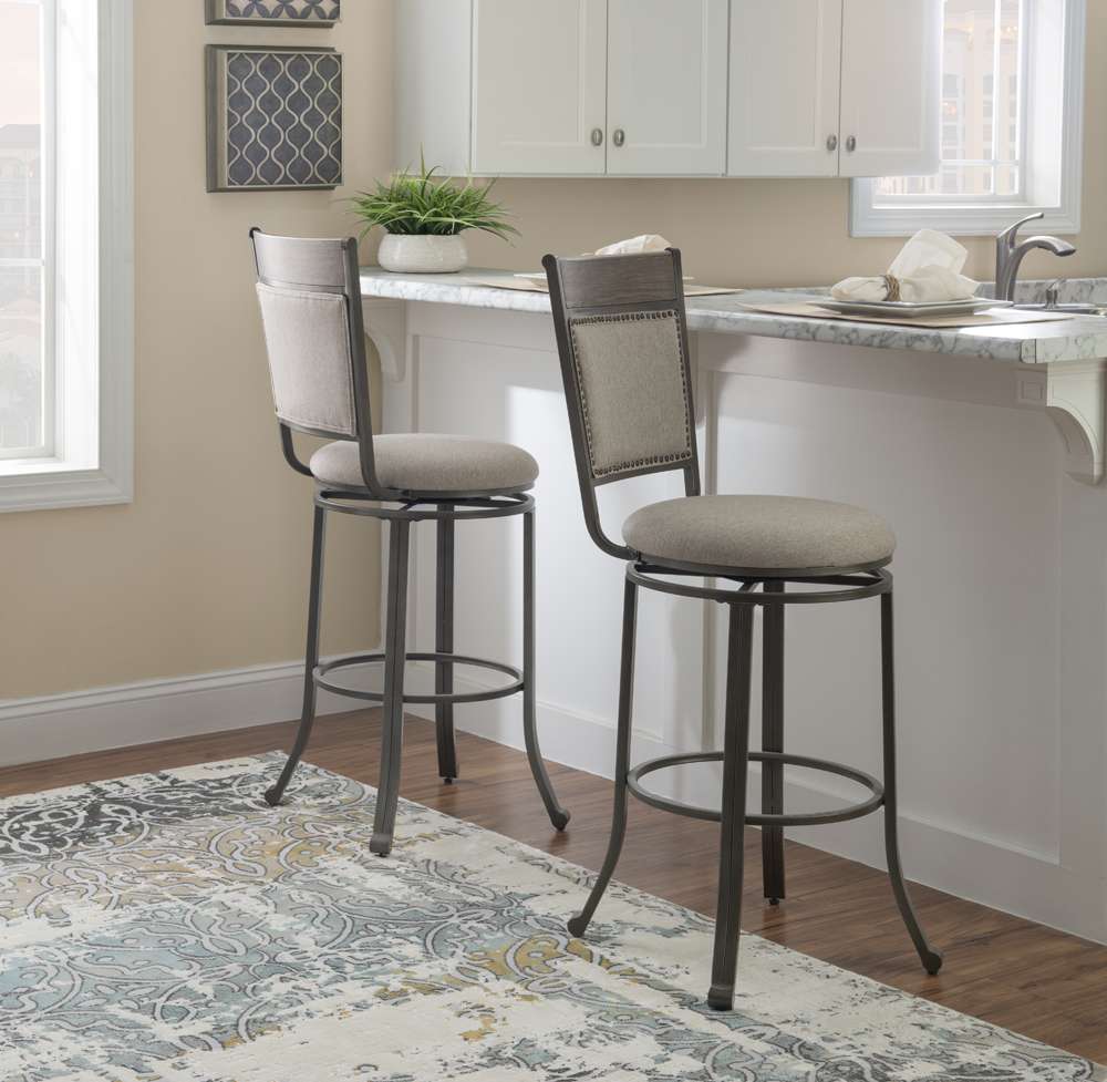 Powell Company - Franklin Swivel Barstool, Pewter  - D1283B19BS veiw 6