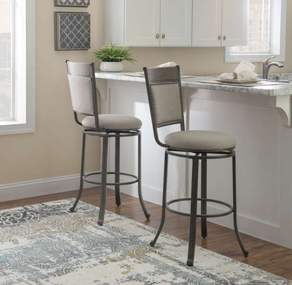 Powell Company - Franklin Swivel Barstool, Pewter  - D1283B19BS veiw 6