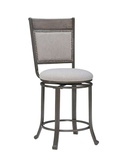 Powell Company - Franklin Swivel Counter Stool, Pewter - D1283B19CS veiw 1