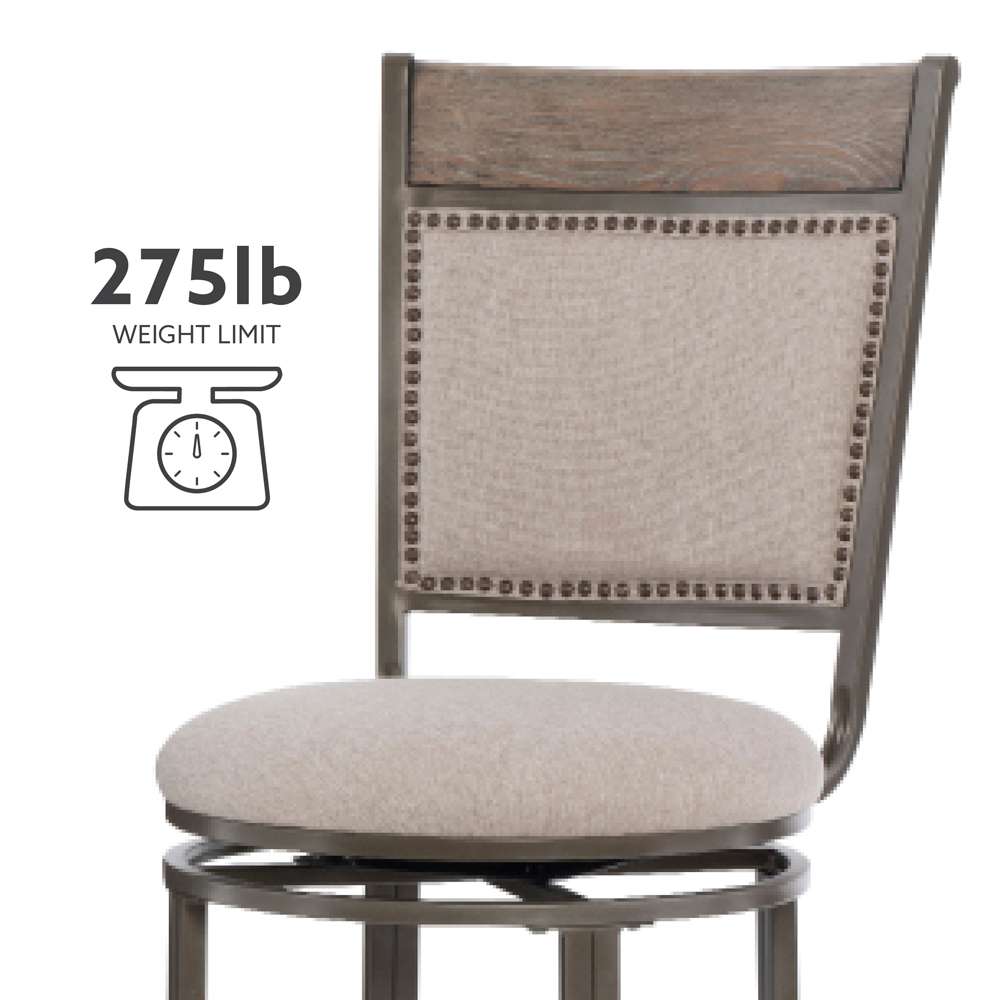 Powell Company - Franklin Swivel Counter Stool, Pewter - D1283B19CS veiw 5