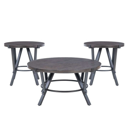 Powell Company - Glenroy 3pc Round Occasional Tables, Charcoal - D1515LA23 veiw 1