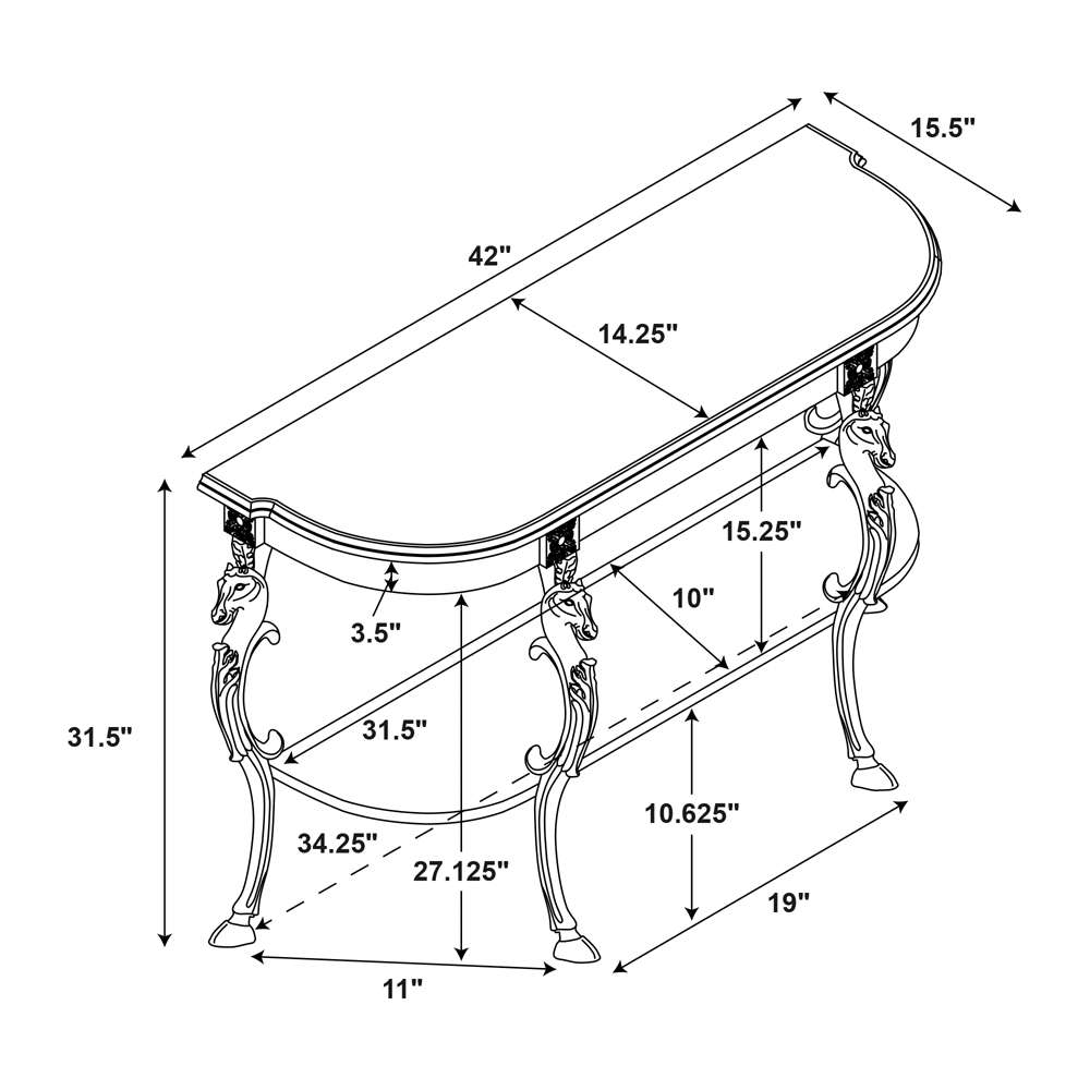 Powell Company - Gypsy Console Table, Pewter/Grey - D1457A21 veiw 8