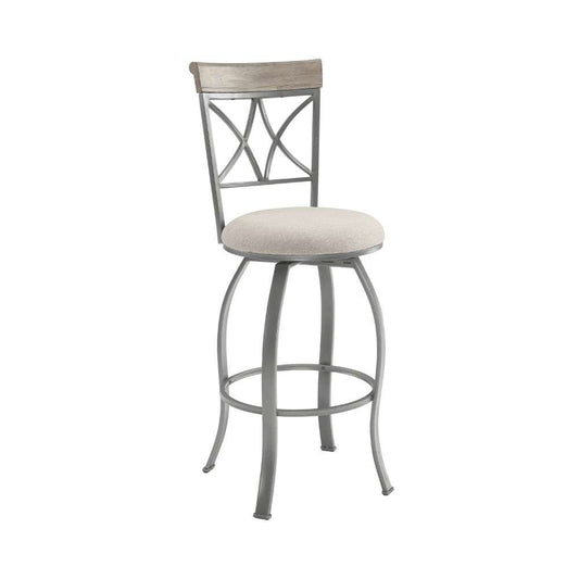 Powell Company - Hamilton Swivel Bar Stool, Pewter/Light Gray Cushion - D1481D21BSP veiw 1