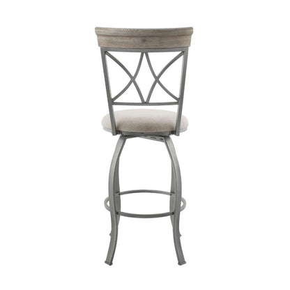 Powell Company - Hamilton Swivel Bar Stool, Pewter/Light Gray Cushion - D1481D21BSP veiw 5