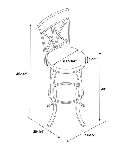 Powell Company - Hamilton Swivel Bar Stool, Pewter/Light Gray Cushion - D1481D21BSP veiw 9