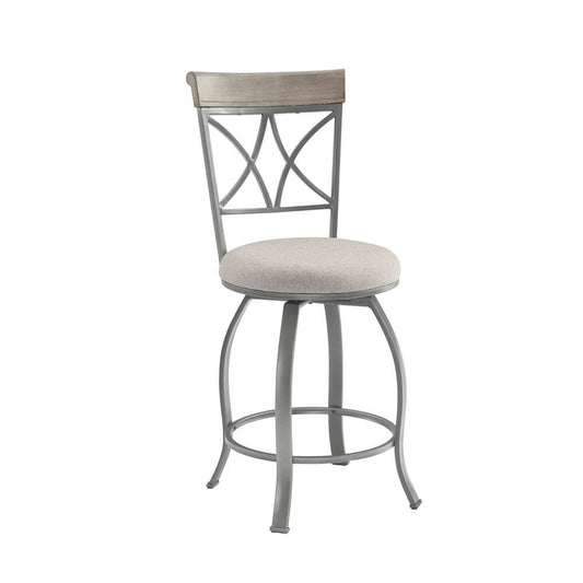 Powell Company - Hamilton Swivel Counter Stool, Pewter/Light Gray Cushion - D1481D21CSP veiw 1