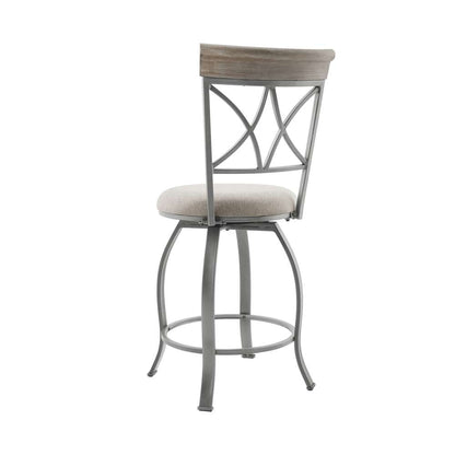 Powell Company - Hamilton Swivel Counter Stool, Pewter/Light Gray Cushion - D1481D21CSP veiw 4