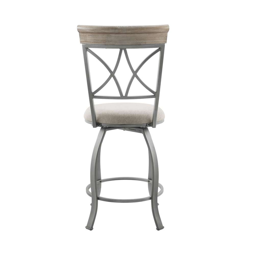 Powell Company - Hamilton Swivel Counter Stool, Pewter/Light Gray Cushion - D1481D21CSP veiw 5