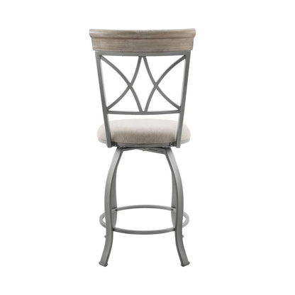 Powell Company - Hamilton Swivel Counter Stool, Pewter/Light Gray Cushion - D1481D21CSP veiw 5