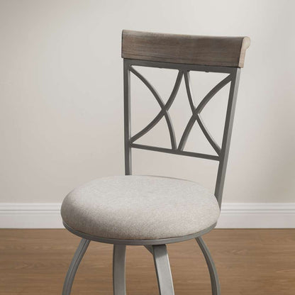 Powell Company - Hamilton Swivel Counter Stool, Pewter/Light Gray Cushion - D1481D21CSP veiw 11
