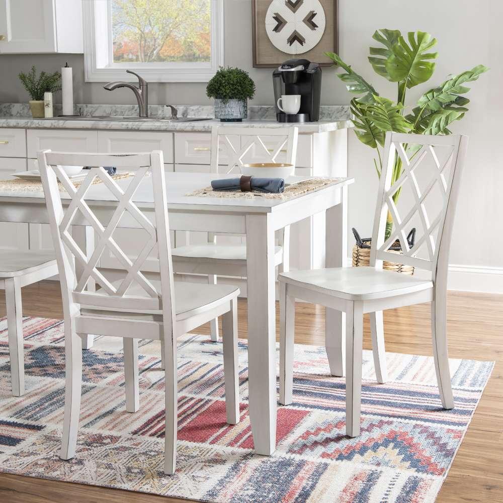 Powell Company - Hamlet 5Pc Dining Set White - D1001LD23WPC5 veiw 8