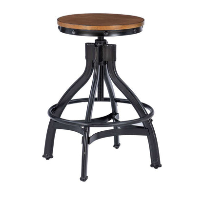 Powell Company - Hawkford Adjustable Height Backless Stool, Gunmetal - D1498LD23STL veiw 1