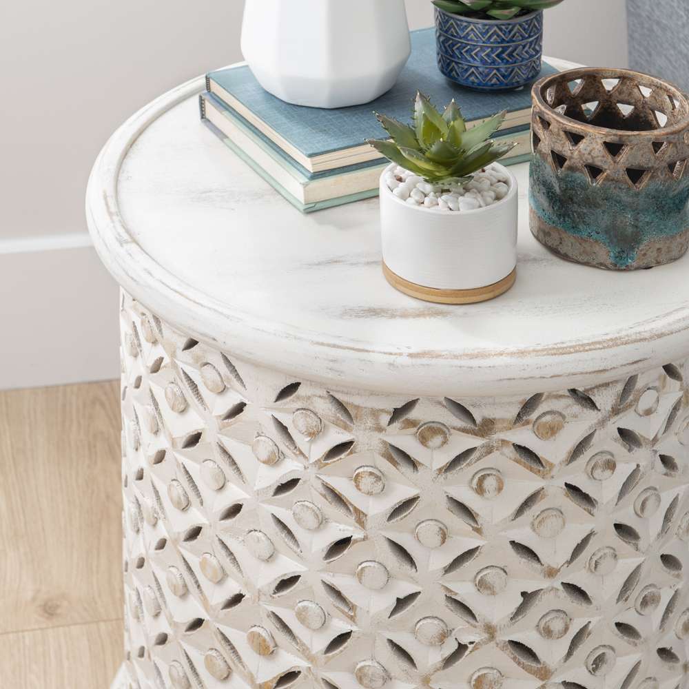 Powell Company - Inora Side Table White - D1427A21STWH veiw 4