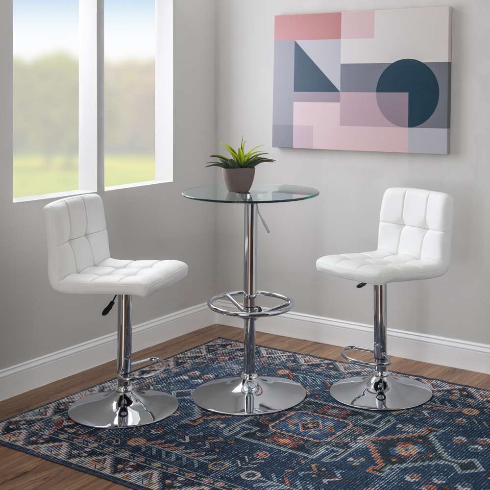 Powell Company - Jenna 3PC Pub Table Set White - D1194B18PT3WH veiw 1