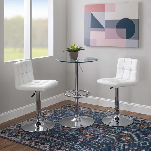 Powell Company - Jenna 3PC Pub Table Set White - D1194B18PT3WH veiw 1