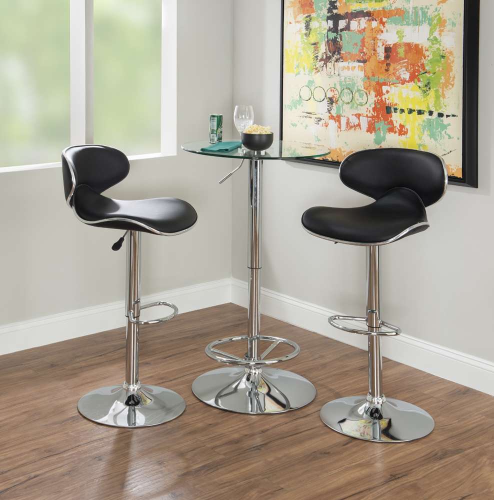 Powell Company - Jenna Adjustable 3PC Pub Set Black - D1453B21PC3B veiw 2