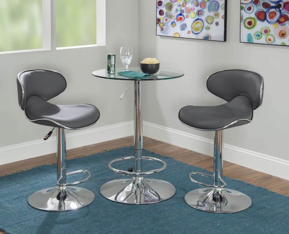 Powell Company - Jenna Adjustable 3PC Pub Set Grey - D1453B21PC3G veiw 2