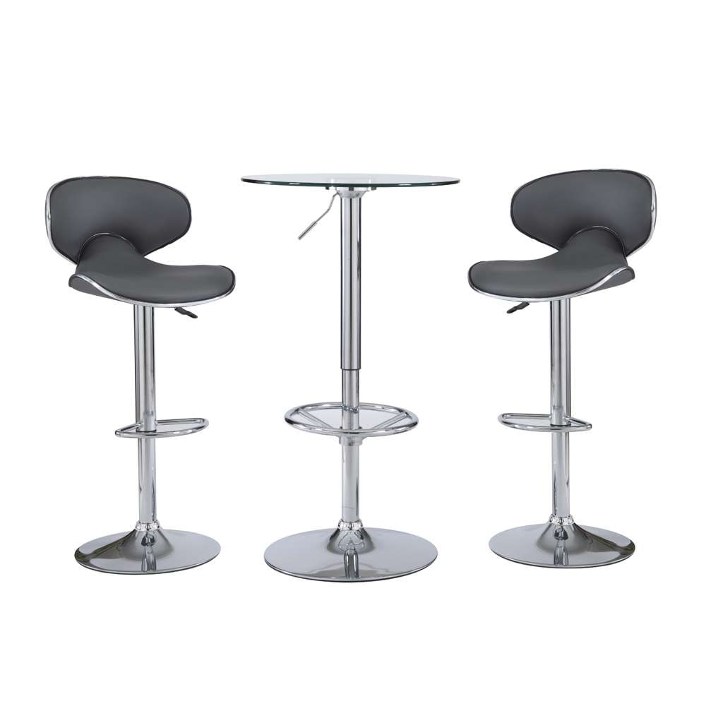 Powell Company - Jenna Adjustable 3PC Pub Set Grey - D1453B21PC3G veiw 3