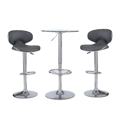 Powell Company - Jenna Adjustable 3PC Pub Set Grey - D1453B21PC3G veiw 3