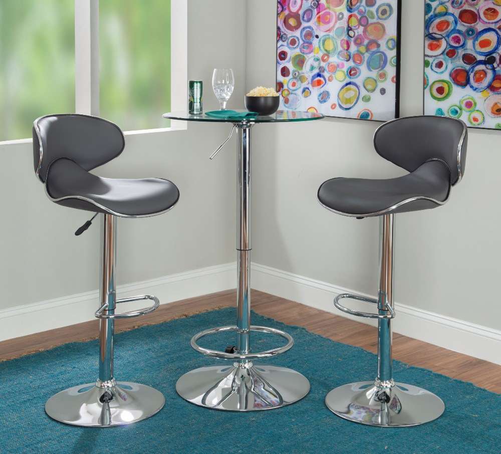 Powell Company - Jenna Adjustable 3PC Pub Set Grey - D1453B21PC3G veiw 4