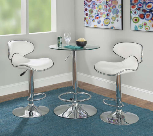 Powell Company - Jenna Adjustable 3PC Pub Set White - D1453B21PC3W veiw 1