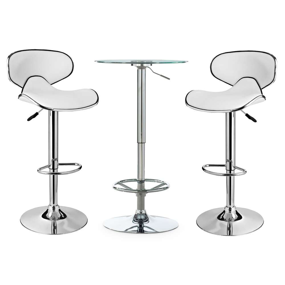 Powell Company - Jenna Adjustable 3PC Pub Set White - D1453B21PC3W veiw 3