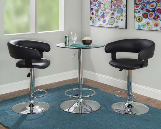 Powell Company - Jenna Barrel 3PC Pub Set Black - D1455B21PC3BL veiw 1