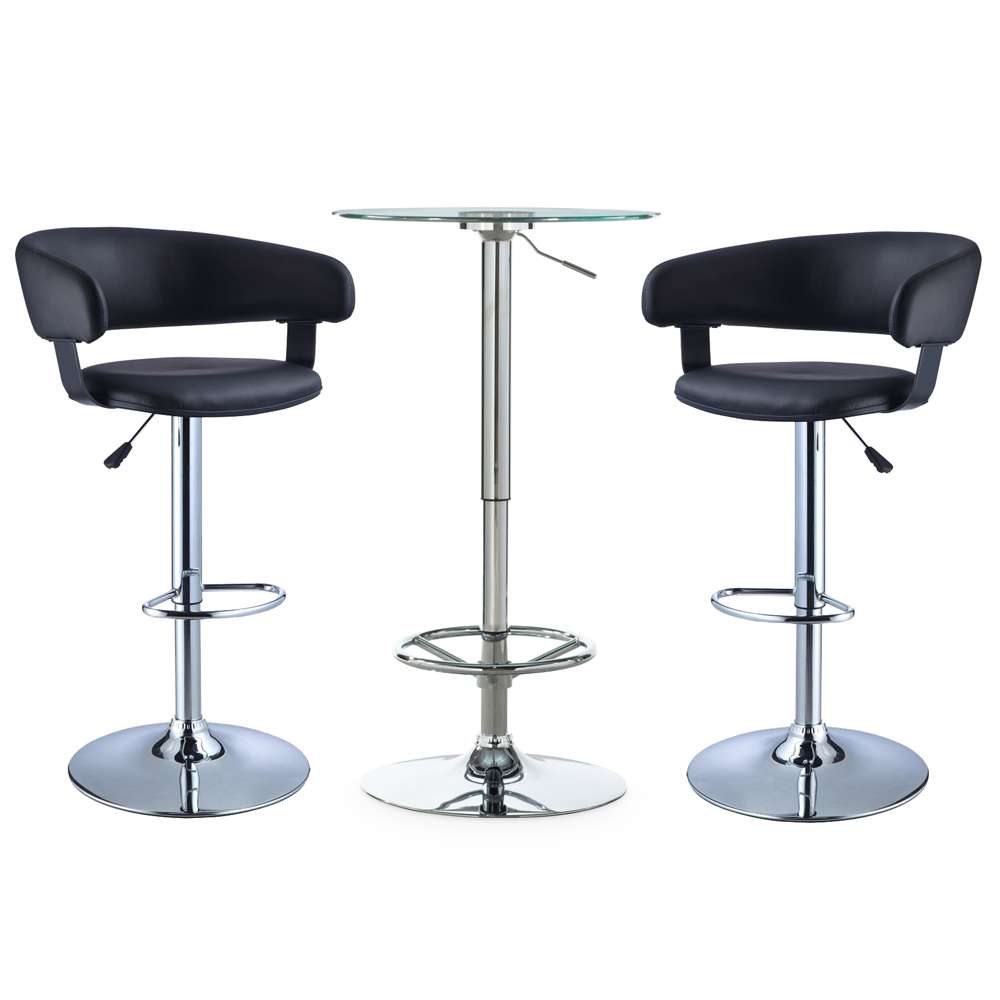 Powell Company - Jenna Barrel 3PC Pub Set Black - D1455B21PC3BL veiw 3